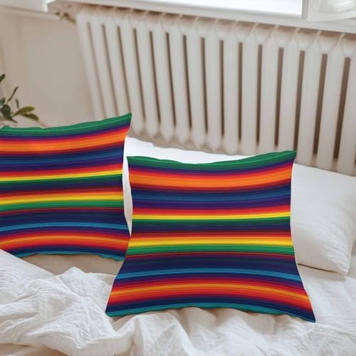 Litter Star Waterproof Pillow Covers 24x24 Inches 2 Pack Mexican Stripes Ethnic Style