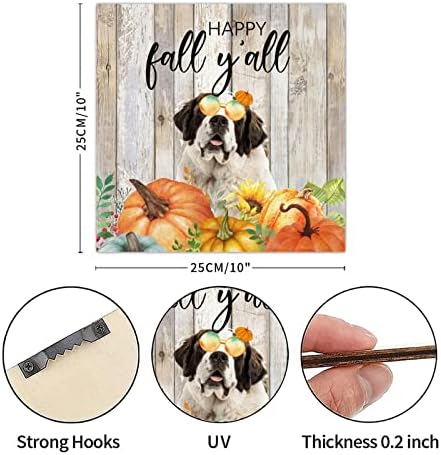 Thanksgiving Hello Fall Decorative Wood Sign 10x10in