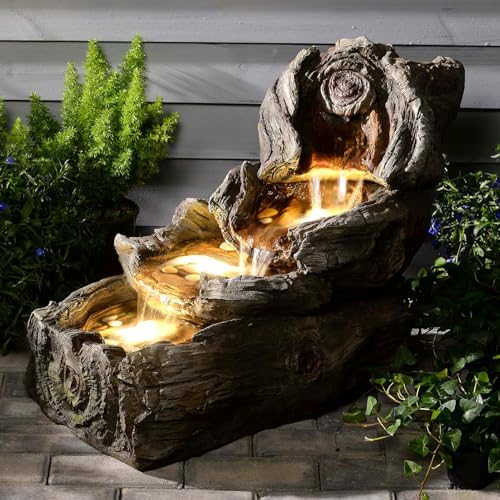 315 Inch L Outdoor Water Fountain with LED Lights