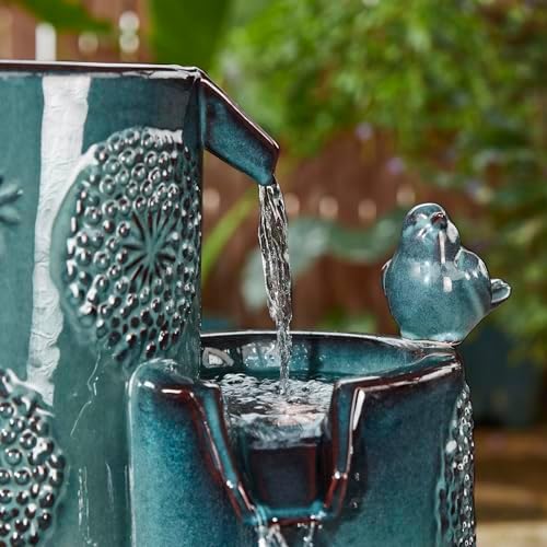 Glitzhome 3175 H Outdoor Fountain with LED Lights and Pump