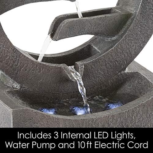 Pure Garden 4 Tier Water Fountain with LED Lights