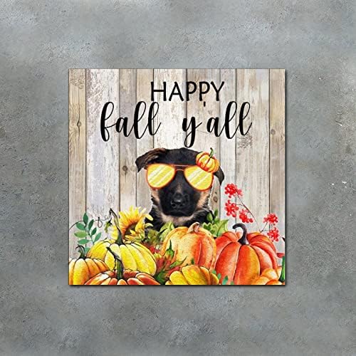 Thanksgiving Hello Fall Decorative Wood Plaque 8x8in