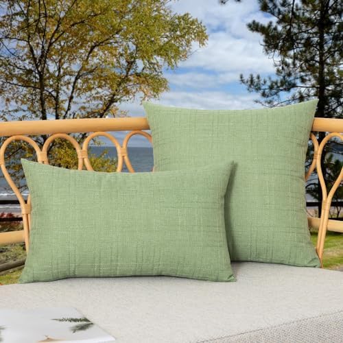 Kevin Textile 2 Pack Outdoor Waterproof Pillow Covers Sage Green