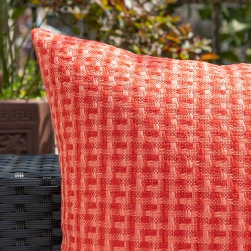 Kevin Textile Waterproof Throw Pillow Covers Pack of 2 Red 18x18 Inch