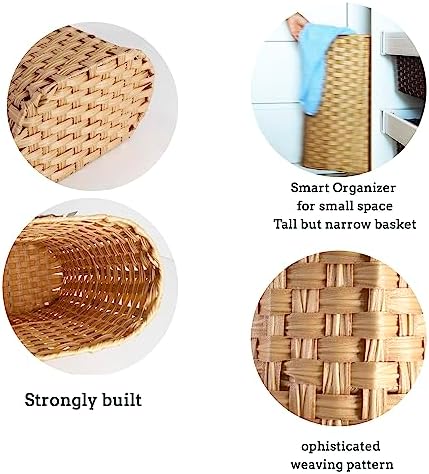 PEMAR Wicker Umbrella Stand Holder Basket Decorative Natural