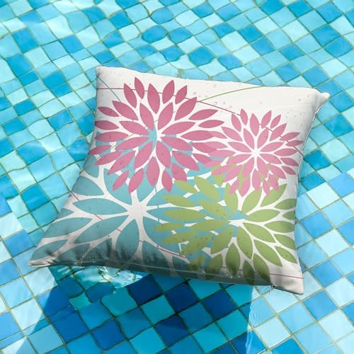 DFXSZ Outdoor Pillow Covers Set of 2 Waterproof 18x18 Inch Geometric Design