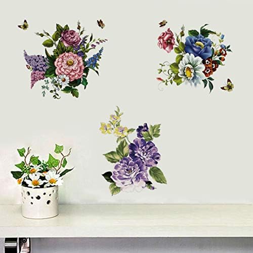 3Pcs Butterfly Flower Wall Stickers for Decor