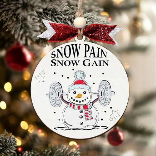 Snow Pain Snow Gain Gym Christmas Ornaments 2024