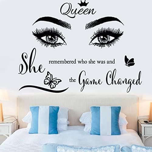 Inspirational Wall Sticker with Motivational Quotes and Beautiful Eyes Design