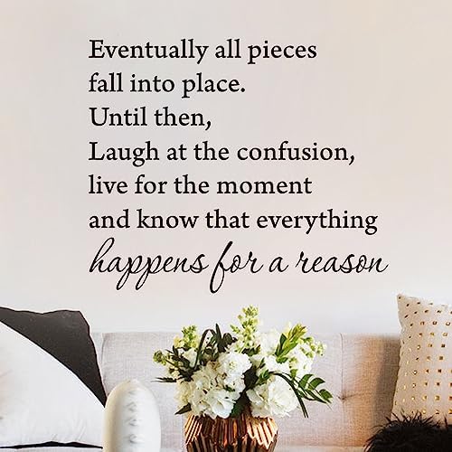Eventually All Pieces Fall into Place Wall Decal Inspirational Quotes Art Sticker
