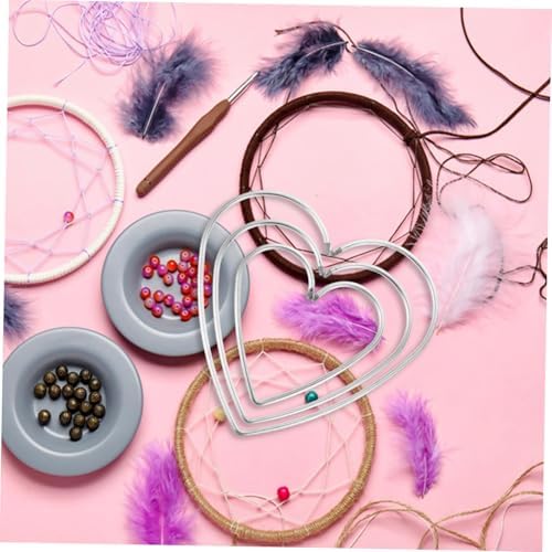 Cloth Metal Ring Dreamcatcher Set 9pcs Heart Shape Hoops