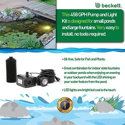 Beckett LV450T 458 GPH LED Water Pump Kit Black
