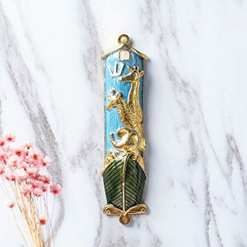 Matashi Hand Painted Mezuzah with Gold and Crystals