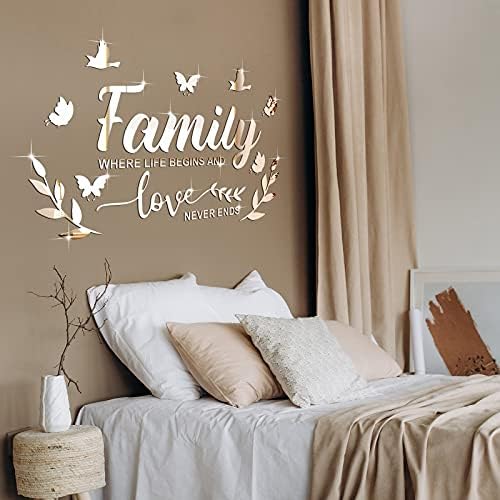 Zonon 3D Acrylic Mirror Wall Decor Set