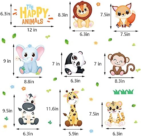 Supzone Eco-Friendly Animal Wall Decals for Kids