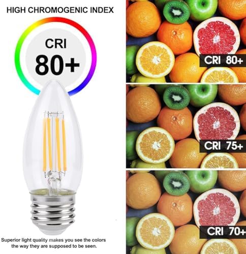 KINUR E26 LED Candelabra Light Bulbs 4W 10Pack Warm White