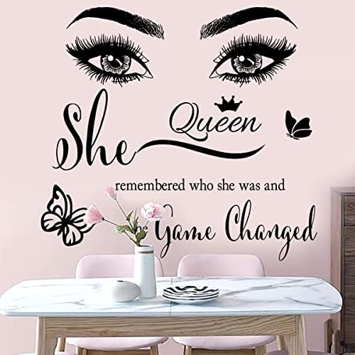 Inspirational Wall Sticker with Motivational Quotes and Beautiful Eyes Design