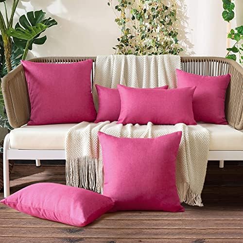 OTOSTAR 4-Pack Hot Pink Waterproof Pillow Covers 18x18 Inch