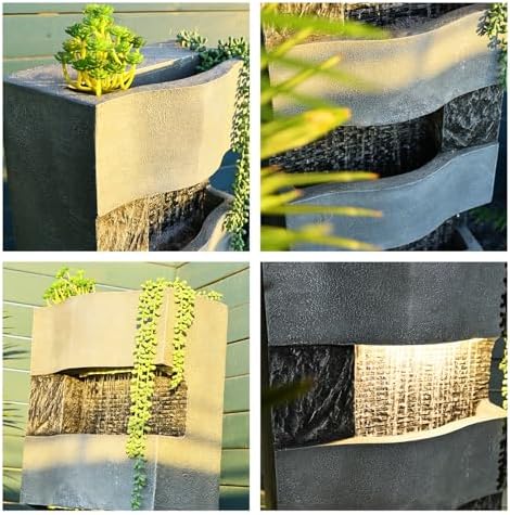 405H Freestanding Garden Water Fountain with LED Lights