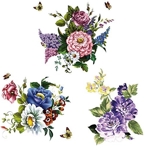 3Pcs Butterfly Flower Wall Stickers for Decor