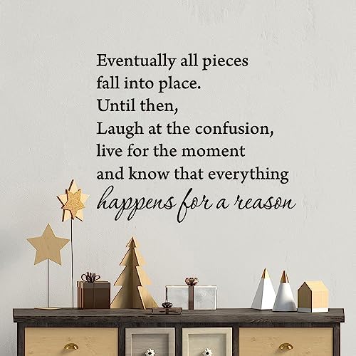 Eventually All Pieces Fall into Place Wall Decal Inspirational Quotes Art Sticker
