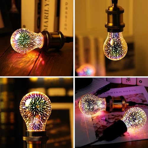 2-Pack Infinite Fireworks LED Light Bulbs E26 Base 2W