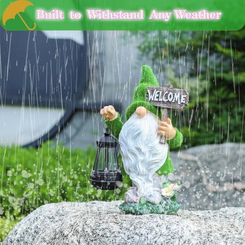 Houdezhu Solar-Powered Garden Gnome Statue 13