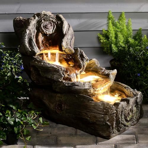 315 Inch L Outdoor Water Fountain with LED Lights