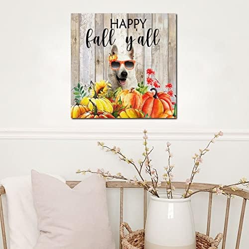 Thanksgiving Hello Fall Decor Wooden Plaque 12x12in