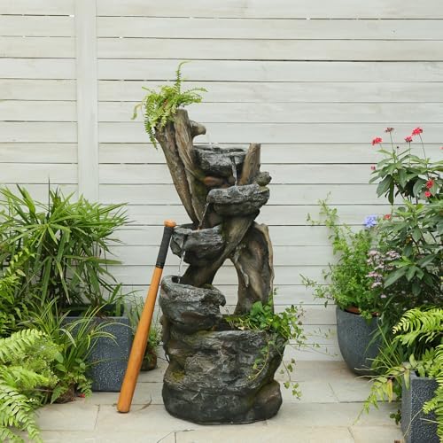 Takamota 437 Inch 5-Tier Cascading Waterfall Fountain with LED Light