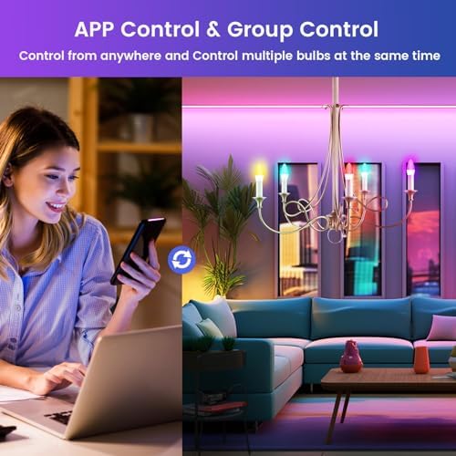 OHLUX Smart Candelabra LED Bulbs 4 Pack