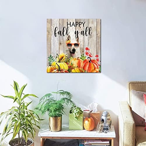Thanksgiving Hello Fall Decor Wooden Plaque 12x12in