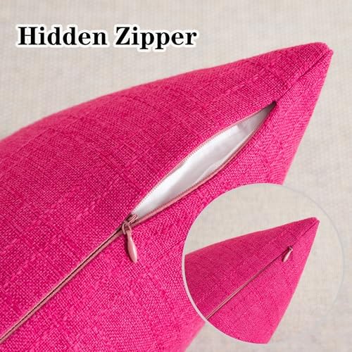 Kevin Textile 2 Pack Waterproof Pillow Covers Hot Pink Checkered