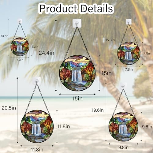 Stained Glass Suncatcher Window Hanging for Home Decor