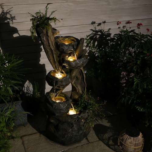 Takamota 437 Inch 5-Tier Cascading Waterfall Fountain with LED Light
