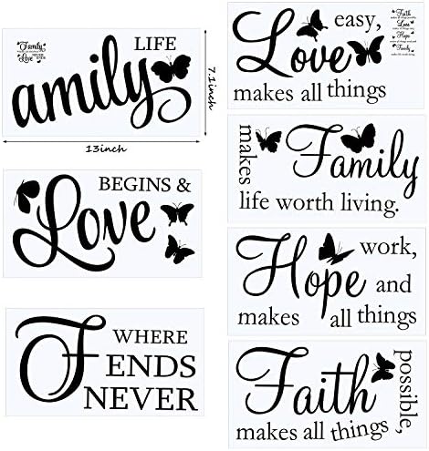 Outus 2 Sheets Family Vinyl Wall Decor Stickers Black