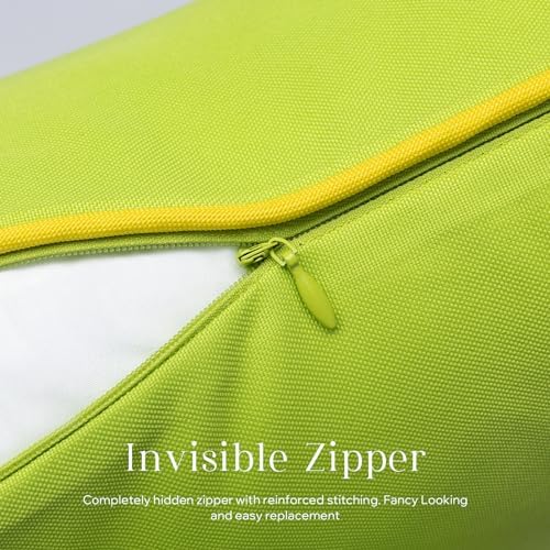 Phantoscope Waterproof Pillow Covers Pack of 2 18x18 Inches Lime Green