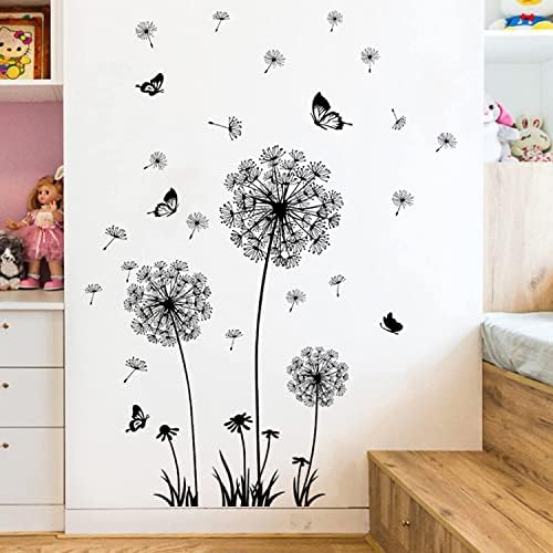 Arawat Dandelion Wall Decals 2 Set Butterfly Flower Stickers Murals