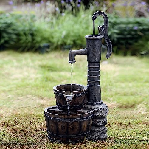 Jeco Old Fashioned Gray Pump Water Fountain