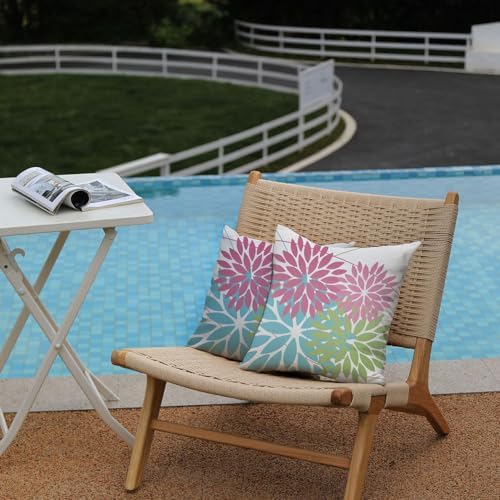 DFXSZ Outdoor Pillow Covers Set of 2 Waterproof 18x18 Inch Geometric Design