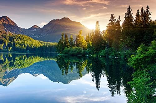 Mountain Lake Photo Wallpaper Landscape Wall Mural for Bedroom Living Room