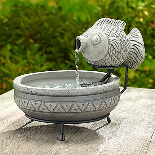 Smart Solar Elegant Cement Fish Fountain