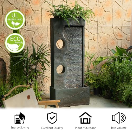 468 H Freestanding Water Fountain with LED Lights