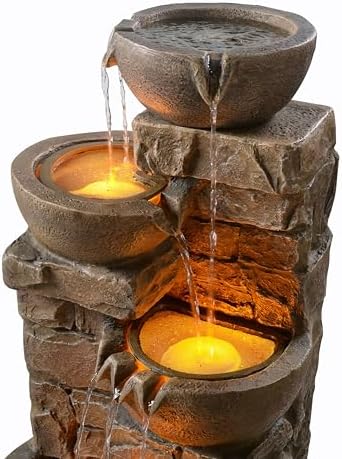 Teamson Home 3327 Inch Freestanding Water Fountain with LED Lights