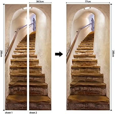 Artfanke 3D Peel and Stick Door Stickers 2 Sheets Set
