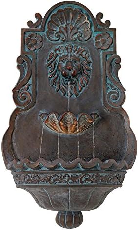 John Timberland Royal Lion Head Wall Fountain with LED Light 1