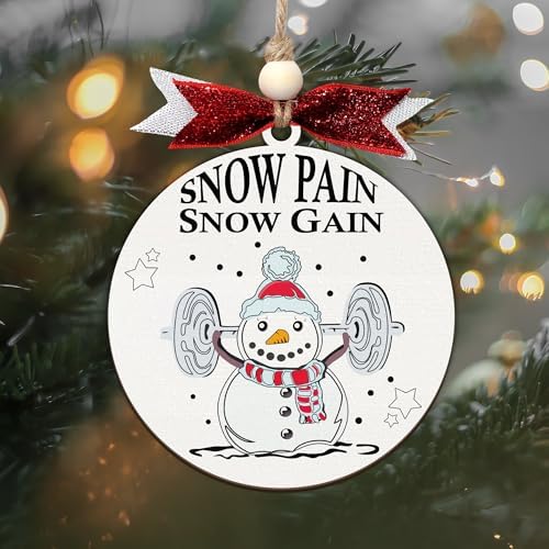 Snow Pain Snow Gain Gym Christmas Ornaments 2024
