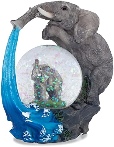 Elanze Designs Elephant Bath Time Fun Magical Whimsical Tabletop Snow Globe Figurine
