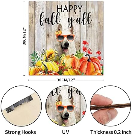 Thanksgiving Hello Fall Decor Wooden Plaque 12x12in