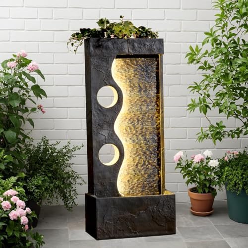 468 H Freestanding Water Fountain with LED Lights